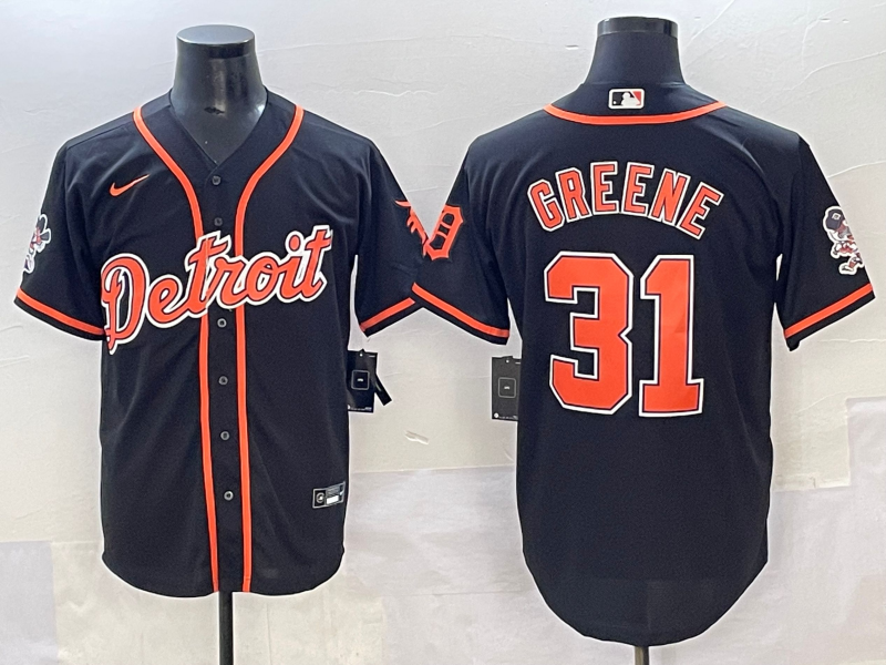 Men's Detroit Tigers Riley Greene #31 Black Limited Jersey